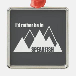 Jag skulle hellre vara i Spearfish South Dakota Mo Julgransprydnad Metall