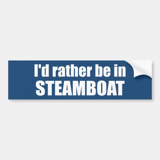 Jag skulle hellre vara i Steamboat Vår Colorado Bildekal (Framsidan)