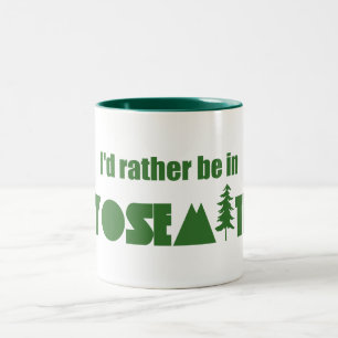Jag skulle hellre vara i Yosemite nationalpark Två-Tonad Mugg