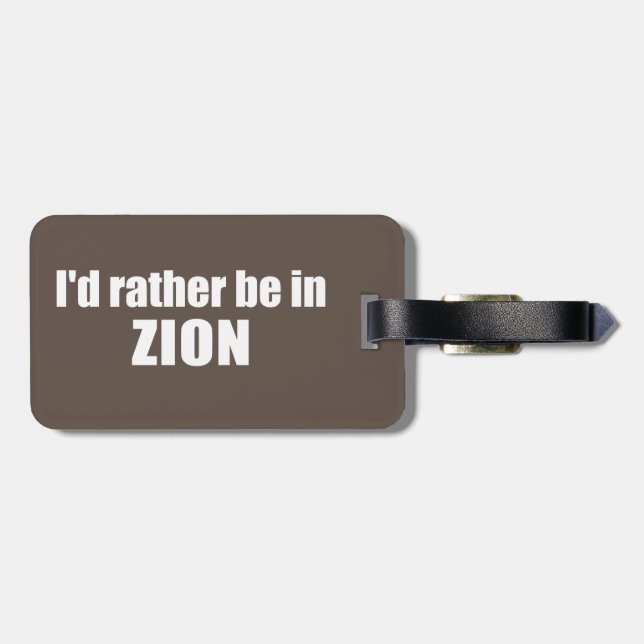 Jag skulle hellre vara i Zion National Park Utah Bagagebricka (Baksida Vågrät)