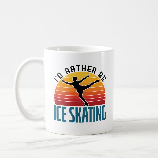 Jag skulle hellre vara Ice Skating Figur Skater Kaffemugg (Vänster)
