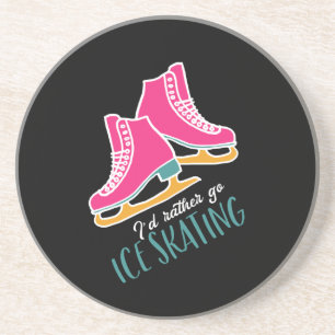 Jag skulle hellre vara Ice Skating Funny Figur Ska Underlägg