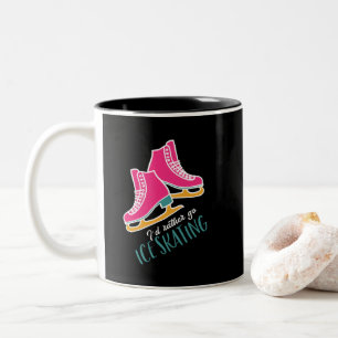 Jag skulle hellre vara isfjällande Figur Skater Två-Tonad Mugg
