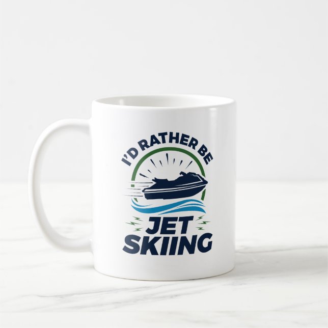 Jag skulle hellre vara Jet Skiing Kaffemugg (Vänster)