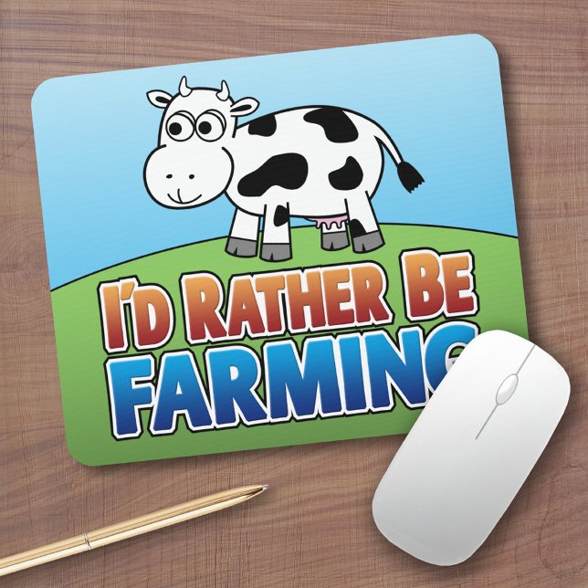Jag skulle hellre vara jordbrukare! (Virtuellt jor Musmatta (Cute Farm Animal Mousepad)