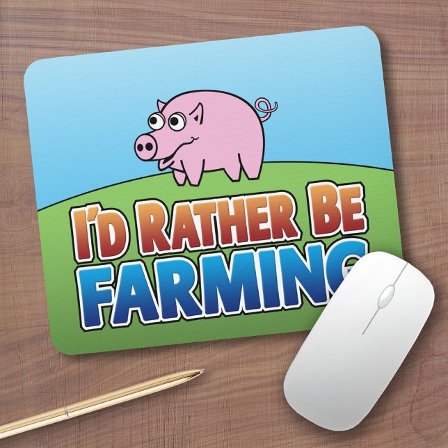 Jag skulle hellre vara jordbrukare! (Virtuellt jor Musmatta (Cute Farm Animal Mousepad)
