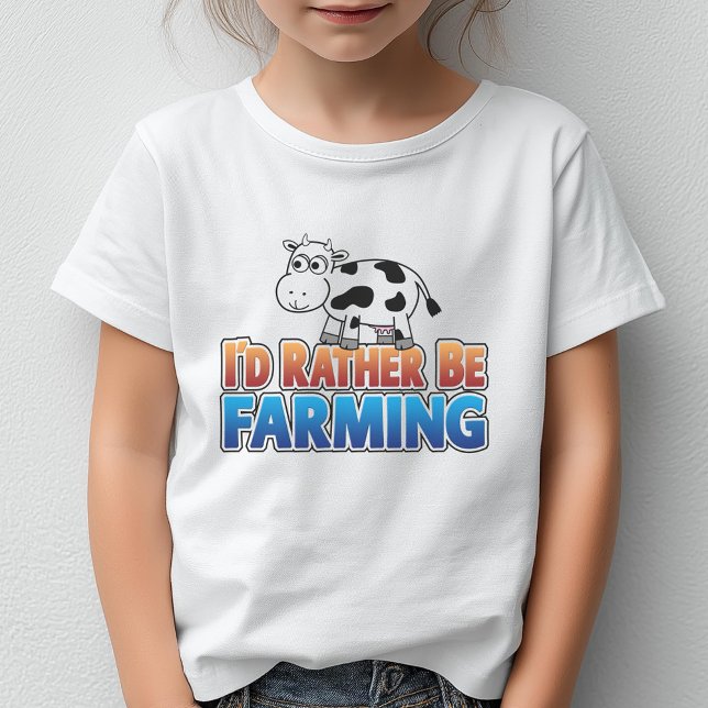 Jag skulle hellre vara jordbrukare! (Virtuellt jor T-shirt (I'd Rather Be Farming)