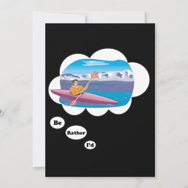 Jag skulle hellre vara Kayaking Inbjudningar (Framsida)