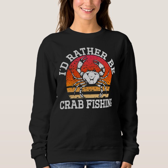 Jag skulle hellre vara krabbfiske Retro Crab Hun T Shirt (Framsida)
