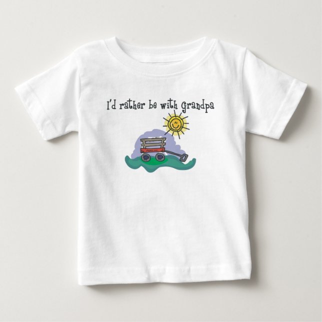 Jag skulle hellre vara med farfar! tee shirt (Framsida)
