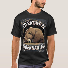Jag skulle hellre vara nervös: Sömnig Bear Graphic T Shirt