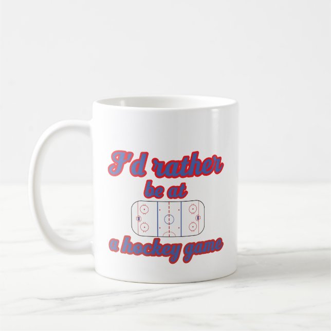 Jag skulle hellre vara på ett hockey-spel kaffemugg (Vänster)