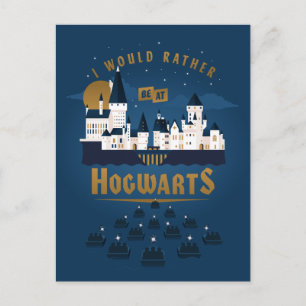 Jag skulle hellre vara på HOGWARTS™ abstrakt båtfä Inbjudan Vykort