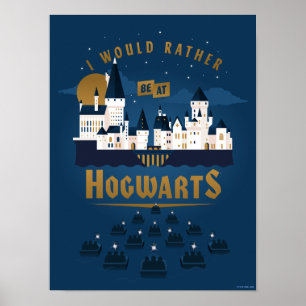 Jag skulle hellre vara på HOGWARTS™ abstrakt båttu Poster