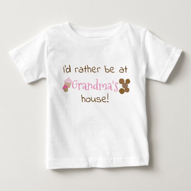 Jag skulle hellre vara på mormors hus t shirt (Framsida)