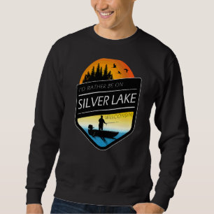 Jag skulle hellre vara på Sjö Wisconns fiske i Sil Lång Ärmad Tröja