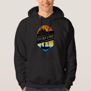 Jag skulle hellre vara på Spider Sjö Wisconsin-fis Hoodie