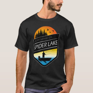 Jag skulle hellre vara på Spider Sjö Wisconsin-fis T Shirt