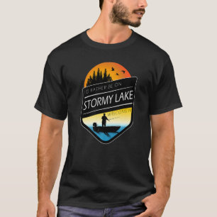 Jag skulle hellre vara på Stormy Sjö Wisconsin Fis T Shirt