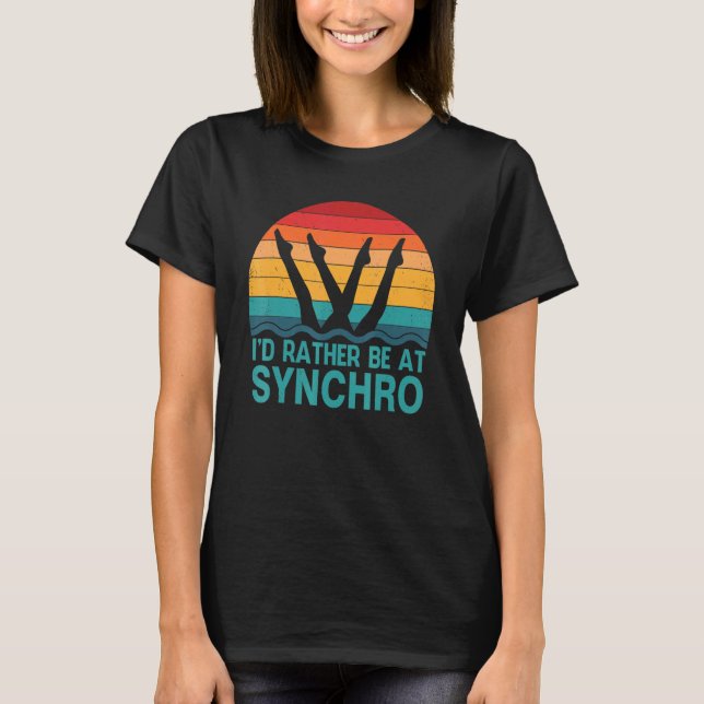 Jag skulle hellre vara på Synchro Retro Synchroniz T Shirt (Framsida)