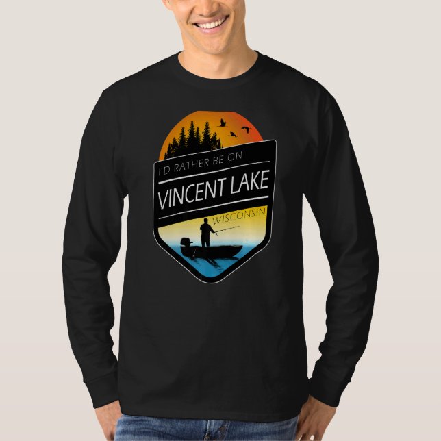 Jag skulle hellre vara på Vincent Sjö Wisconsin-fi T Shirt (Framsida)