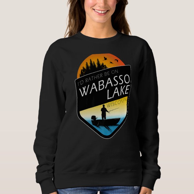 Jag skulle hellre vara på Wabasso Sjö Wisconsin-fi T Shirt (Framsida)