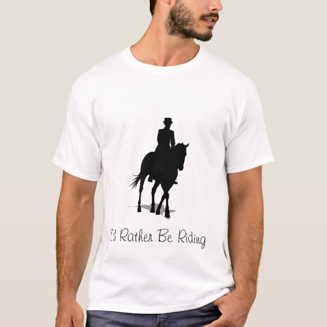 Jag skulle hellre vara Riding - Silhouette Horse S T-shirt (Framsida)