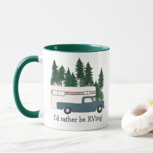 Jag skulle hellre vara RVing Retro Lastbil Camper Mugg