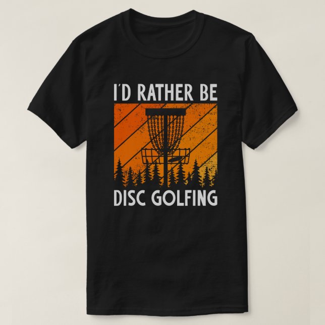 Jag skulle hellre vara skivgolfing Retro-golf T Shirt (Design framsida)