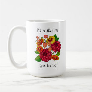 Jag skulle hellre vara ! Söt blommigt Kaffe Mugg