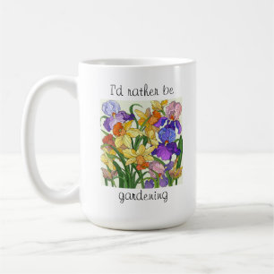 Jag skulle hellre vara ! Söt blommigt Kaffemugg