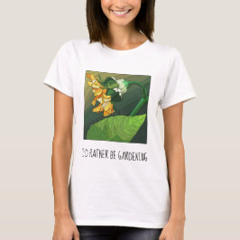 Jag skulle hellre vara , söt blommigt T-Shirt