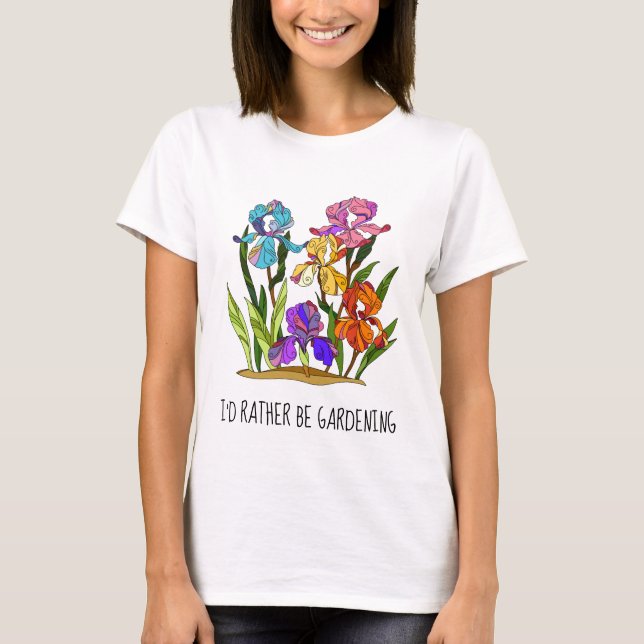 Jag skulle hellre vara , söt blommigt T-Shirt (Framsida)