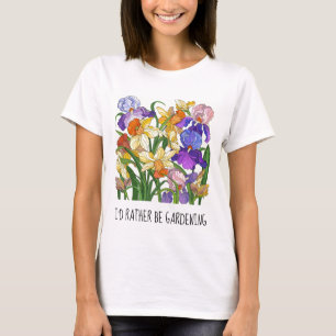 Jag skulle hellre vara . söt blommigt T-Shirt