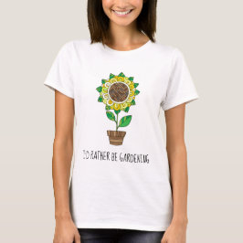 Jag skulle hellre vara , söt blommigt T-Shirt