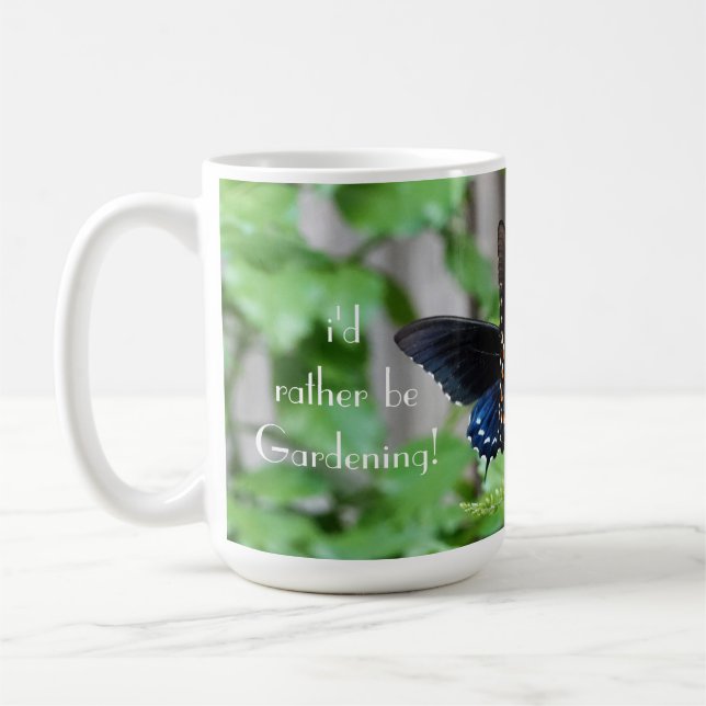 Jag skulle hellre vara ! Söt Butterfly Kaffemugg (Vänster)