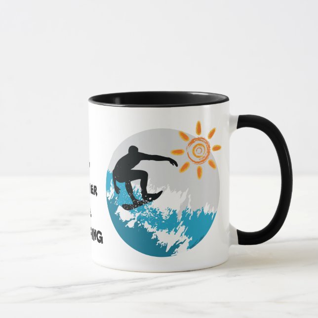 Jag skulle hellre vara Surfing Design Coffee Mugg  (Höger)