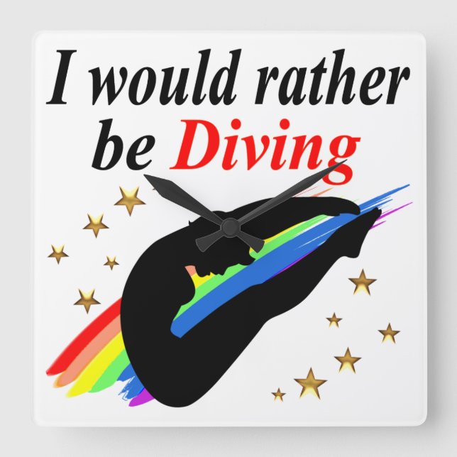 JAG SKULLE I STÄLLET VARA DIVVERGIRL DESIGN FYRKANTIG KLOCKA (Framsida)