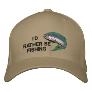 JAG SKULLE I STÄLLET VARA FISKSKAP BRODERAD KEPS