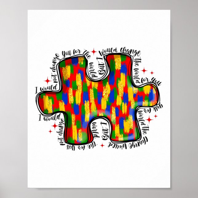 Jag skulle inte ändra er för världsautismens välmå poster (Framsidan)