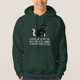 Jag skulle Kärlek till men min katt och jag har re Hoodie