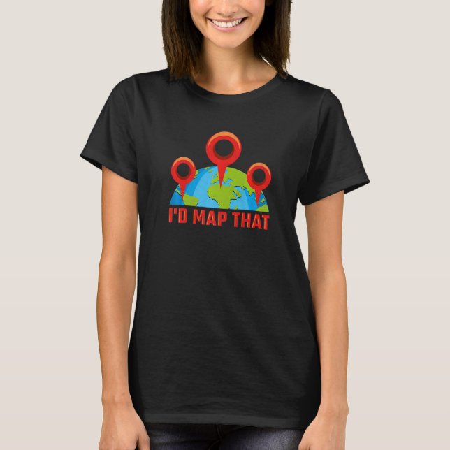 Jag skulle Karta, Geography Premium T Shirt (Framsida)