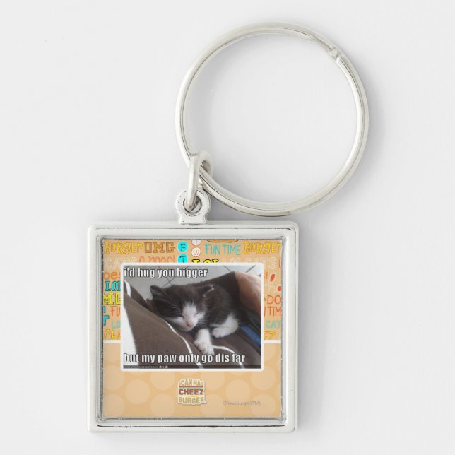 Jag skulle kramen dig som var större fyrkantig silverfärgad nyckelring (Framsidan)