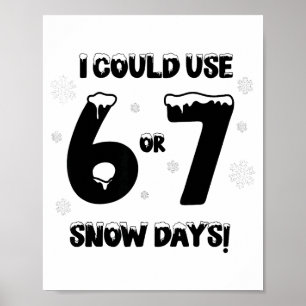 Jag skulle kunna använda 6 7 snödagar Rolig snöig Poster