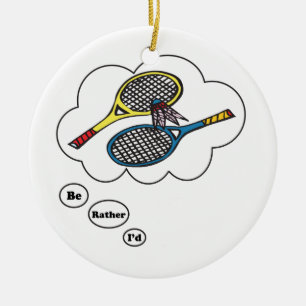 Jag skulle leker ganska Badminton Julgransprydnad Keramik