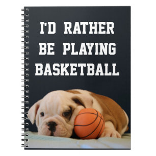 Jag skulle leker ganska basket - bulldoggvalp anteckningsbok