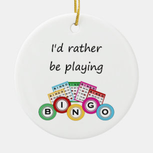 Jag skulle leker ganska bingo julgransprydnad keramik