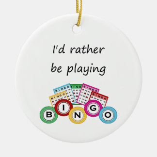 Jag skulle leker ganska bingo julgransprydnad keramik