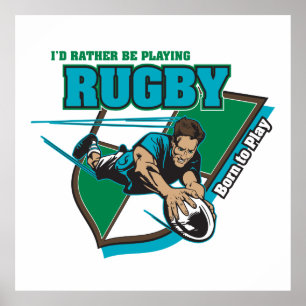 Jag skulle leker ganska Rugby Poster