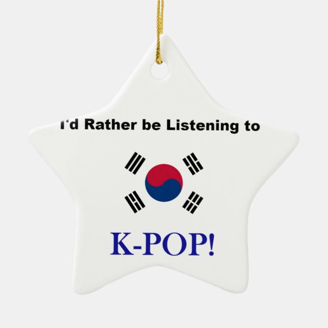 Jag skulle lyssnar ganska till KPOP! Julgransprydnad Keramik (Framsidan)